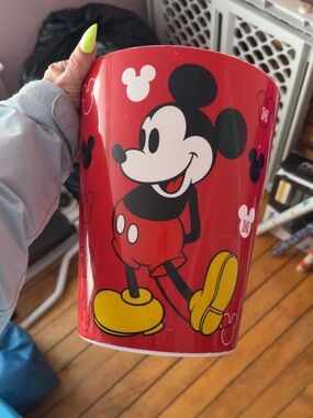 Disney Red Mickey Mouse Yellow Shoes Kids Wastebasket